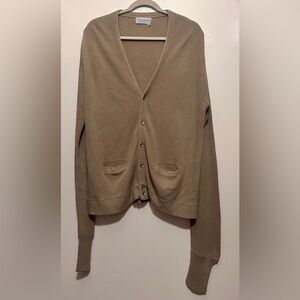 VTG Royale Air Grandpa Cardigan Brown Neutral Size L 100% Acrylic Made In USA